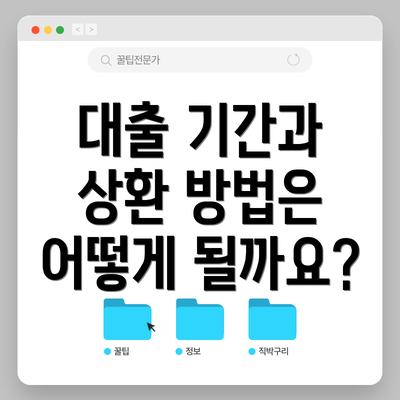 대출 기간과 상환 방법은 어떻게 될까요?