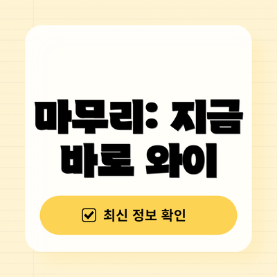 마무리: 지금 바로 와이