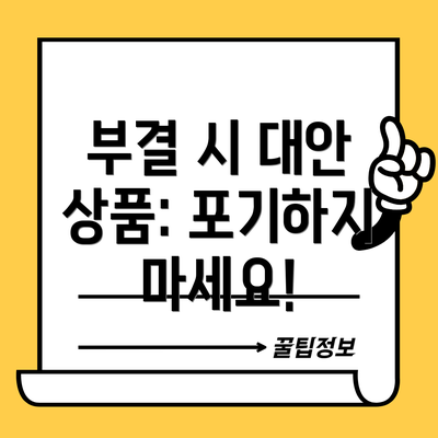 부결 시 대안 상품: 포기하지 마세요!