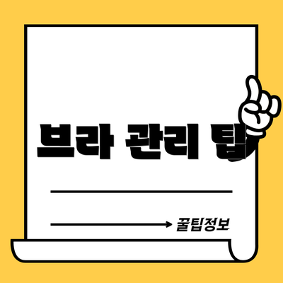 브라 관리 팁