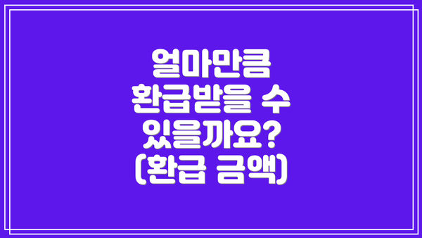 얼마만큼 환급받을 수 있을까요? (환급 금액)