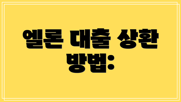 엘론 대출 상환 방법: