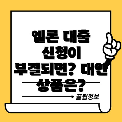 엘론 대출 신청이 부결되면? 대안 상품은?