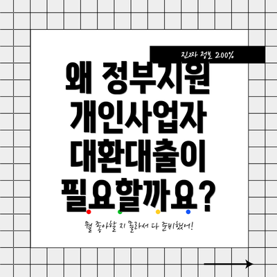 왜 정부지원 개인사업자 대환대출이 필요할까요?