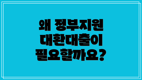 왜 정부지원 대환대출이 필요할까요?