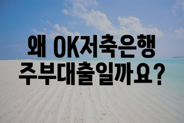 왜 OK저축은행 주부대출일까요?