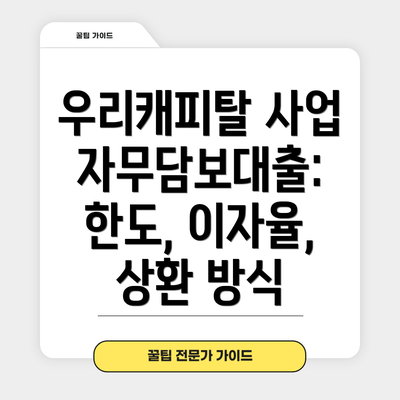 우리캐피탈 사업자무담보대출 이용 시 주의사항