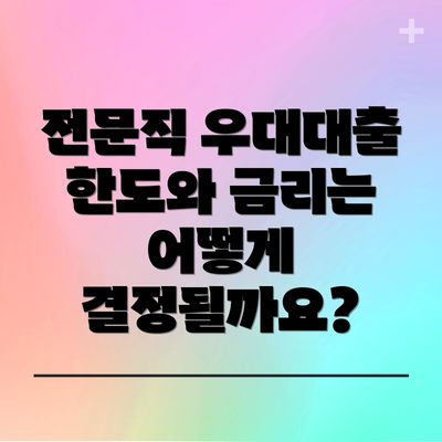 전문직 우대대출 한도와 금리는 어떻게 결정될까요?