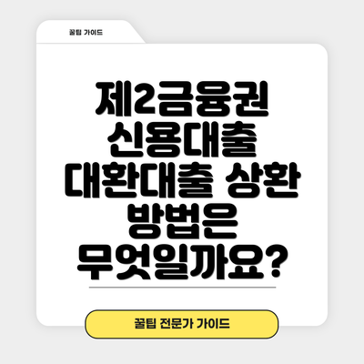 제2금융권 신용대출 대환대출 한도와 금리는 어떻게 결정될까요?