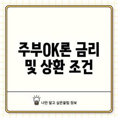 주부OK론 금리 및 상환 조건