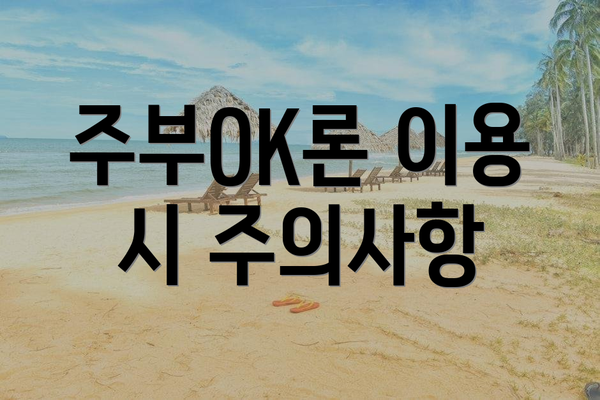 주부OK론 이용 시 주의사항
