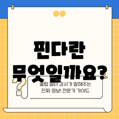 핀다란 무엇일까요?