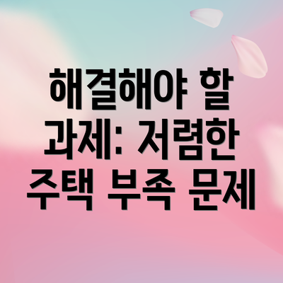 해결해야 할 과제: 저렴한 주택 부족 문제