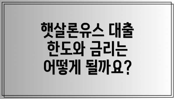햇살론유스 대출 한도와 금리는 어떻게 될까요?