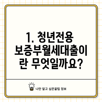 1. 청년전용 보증부월세대출이란 무엇일까요?