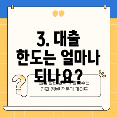 3. 대출 한도는 얼마나 되나요?