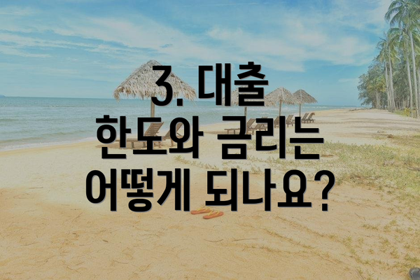 3. 대출 한도와 금리는 어떻게 되나요?