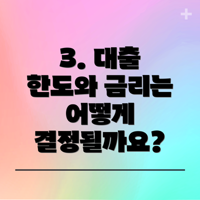 3. 대출 한도와 금리는 어떻게 결정될까요?