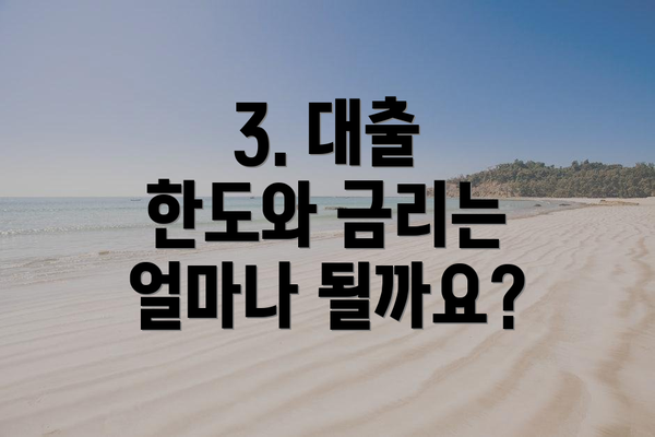 3. 대출 한도와 금리는 얼마나 될까요?