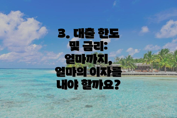 3. 대출 한도 및 금리: 얼마까지, 얼마의 이자를 내야 할까요?