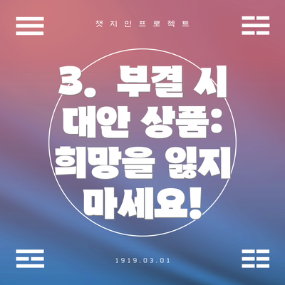 3.  부결 시 대안 상품: 희망을 잃지 마세요!