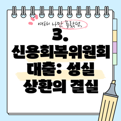 3. 신용회복위원회 대출: 성실 상환의 결실