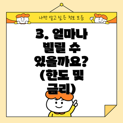 3. 얼마나 빌릴 수 있을까요? (한도 및 금리)