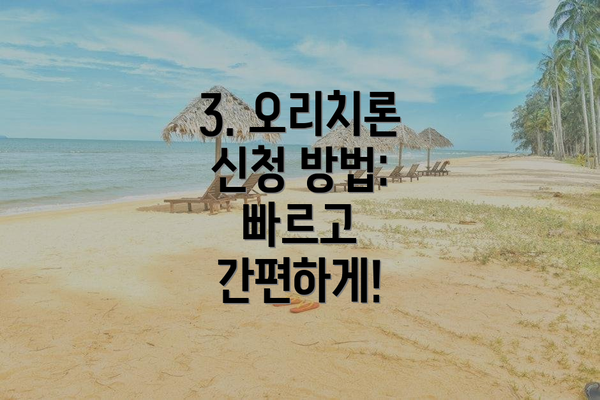 3. 오리치론 신청 방법: 빠르고 간편하게!