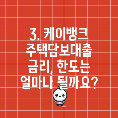 3. 케이뱅크 주택담보대출 금리, 한도는 얼마나 될까요?