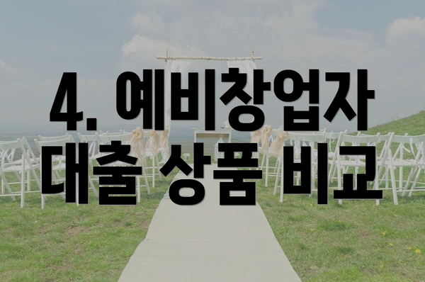 4. 예비창업자 대출 상품 비교