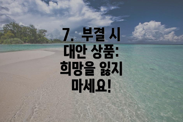 7.  부결 시 대안 상품: 희망을 잃지 마세요!