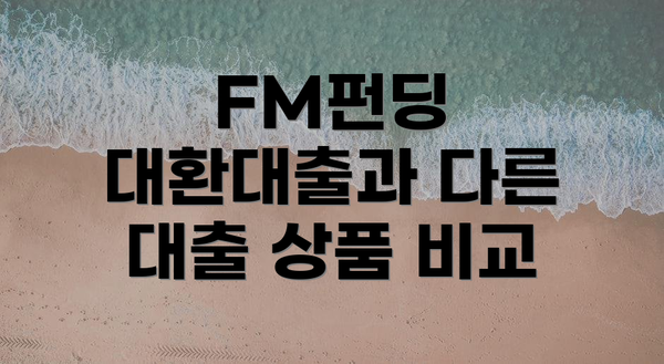 FM펀딩 대환대출과 다른 대출 상품 비교