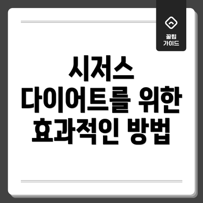 시저스 다이어트를 위한 효과적인 방법