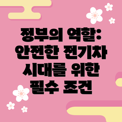 정부의 역할: 안전한 전기차 시대를 위한 필수 조건