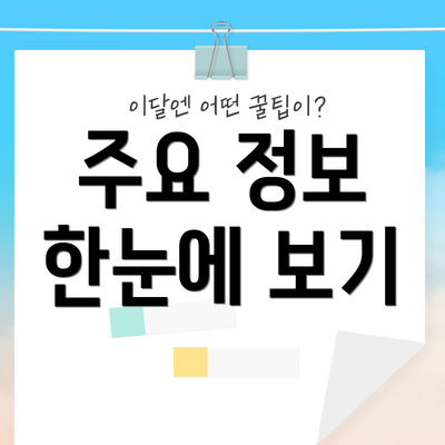 주요 정보 한눈에 보기
