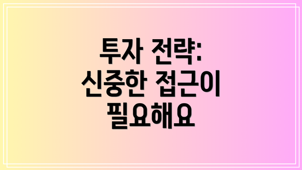 투자 전략:  신중한 접근이 필요해요