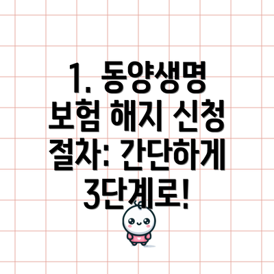 1. 동양생명 보험 해지 신청 절차: 간단하게 3단계로!