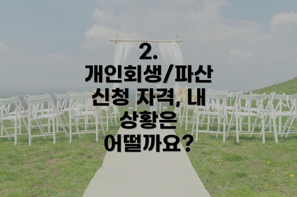 2. 개인회생/파산 신청 자격, 내 상황은 어떨까요?