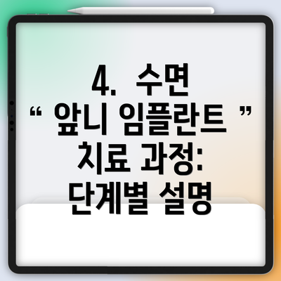4.  수면 앞니 임플란트 치료 과정: 단계별 설명