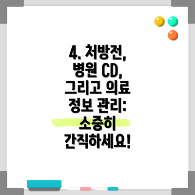 4. 처방전, 병원 CD, 그리고 의료 정보 관리: 소중히 간직하세요!