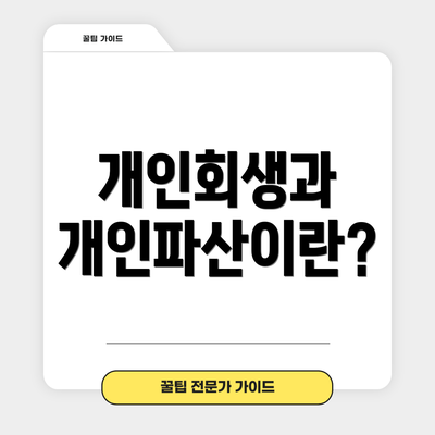 개인회생과 개인파산이란?