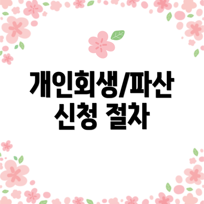 개인회생/파산 신청 절차