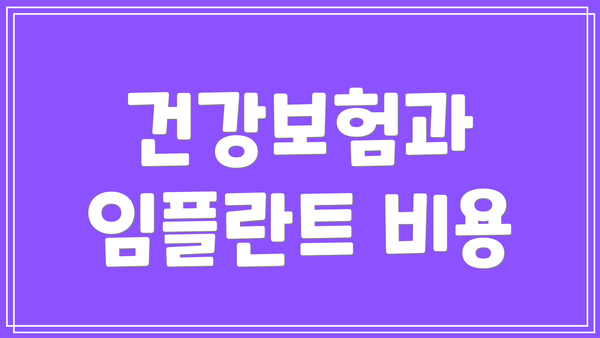 건강보험과 임플란트 비용