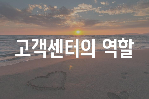 고객센터의 역할