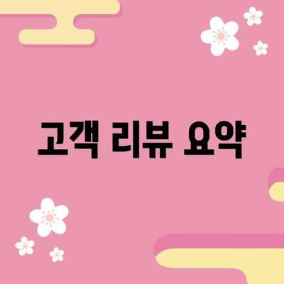고객 리뷰 요약