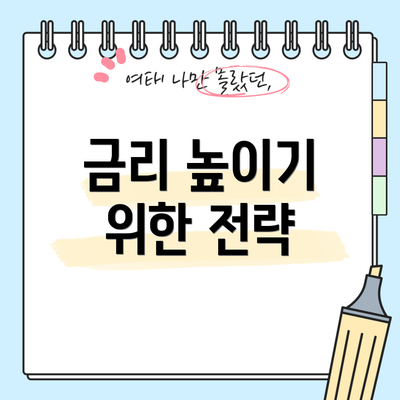 금리 높이기 위한 전략