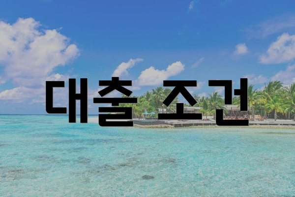 대출 조건