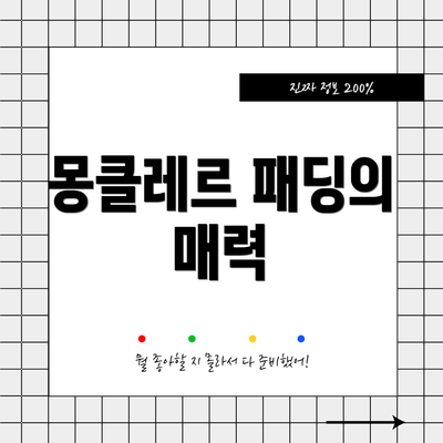 몽클레르 패딩의 매력