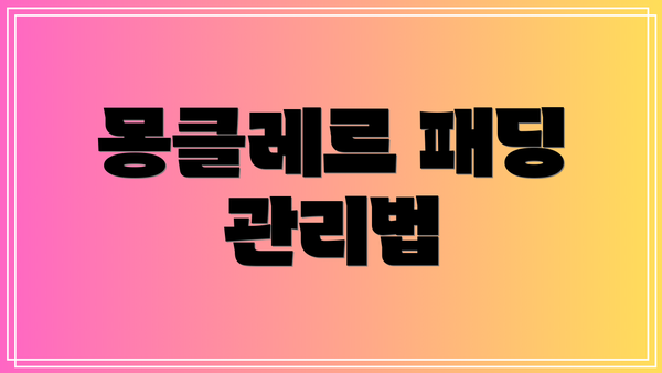 몽클레르 패딩 관리법