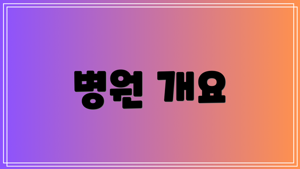 병원 개요